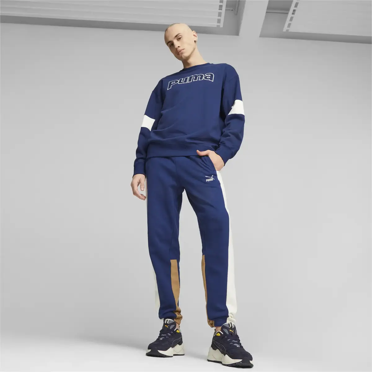 Puma CLASSICS BLOCK Sweatpants Mavi Erkek Eşofman Altı
