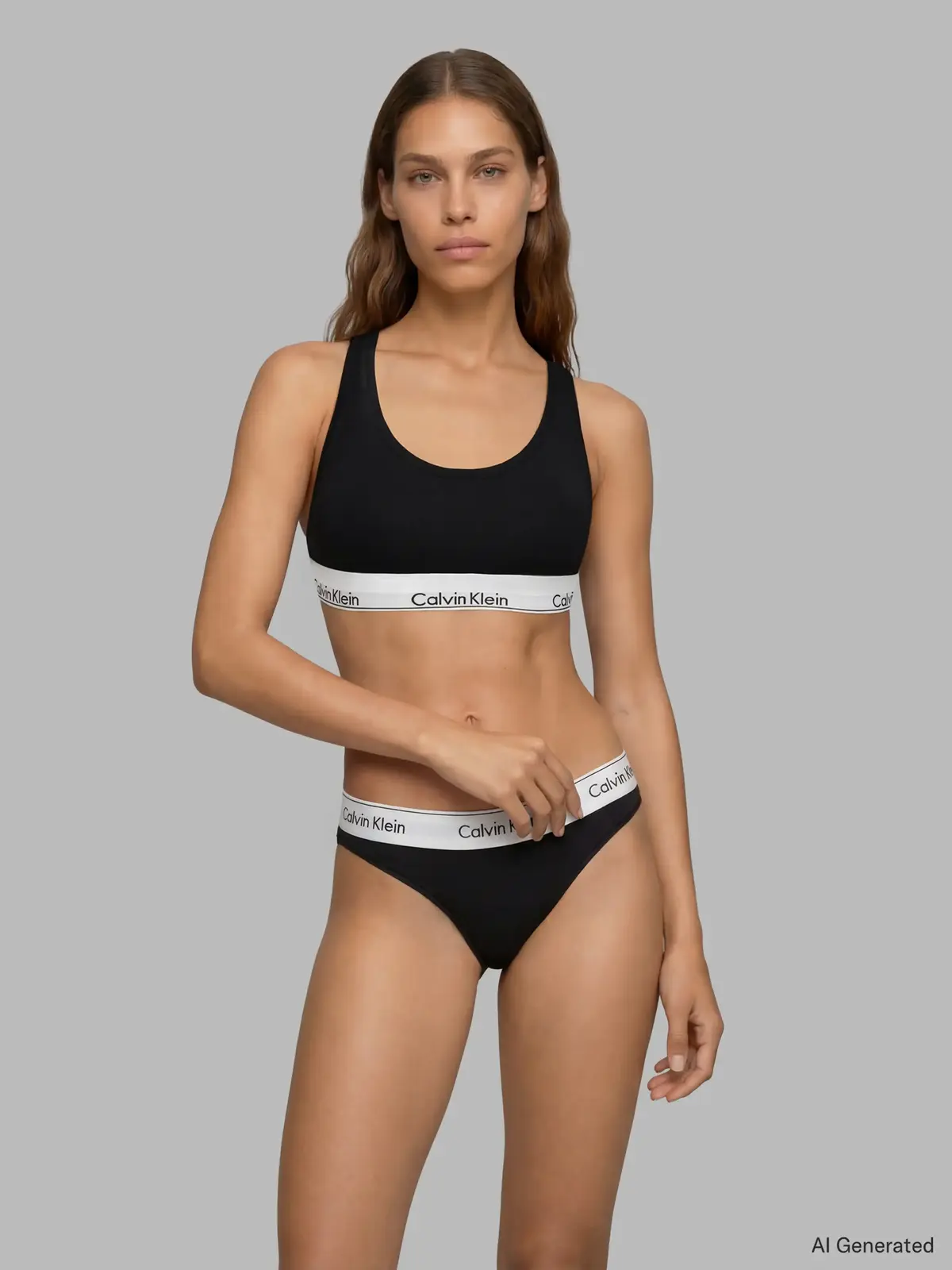 Calvin Klein BRALETTE 2PK Mavi-Siyah 2li Paket Sporcu Sütyeni