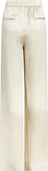 Calvin Klein NAIA SHINE WIDE LEG Kadın Krem Geniş Paça Pantolon