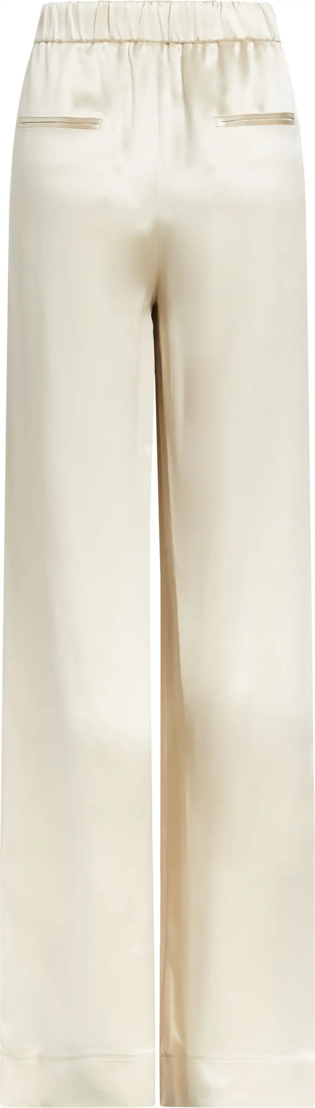 Calvin Klein NAIA SHINE WIDE LEG Kadın Krem Geniş Paça Pantolon
