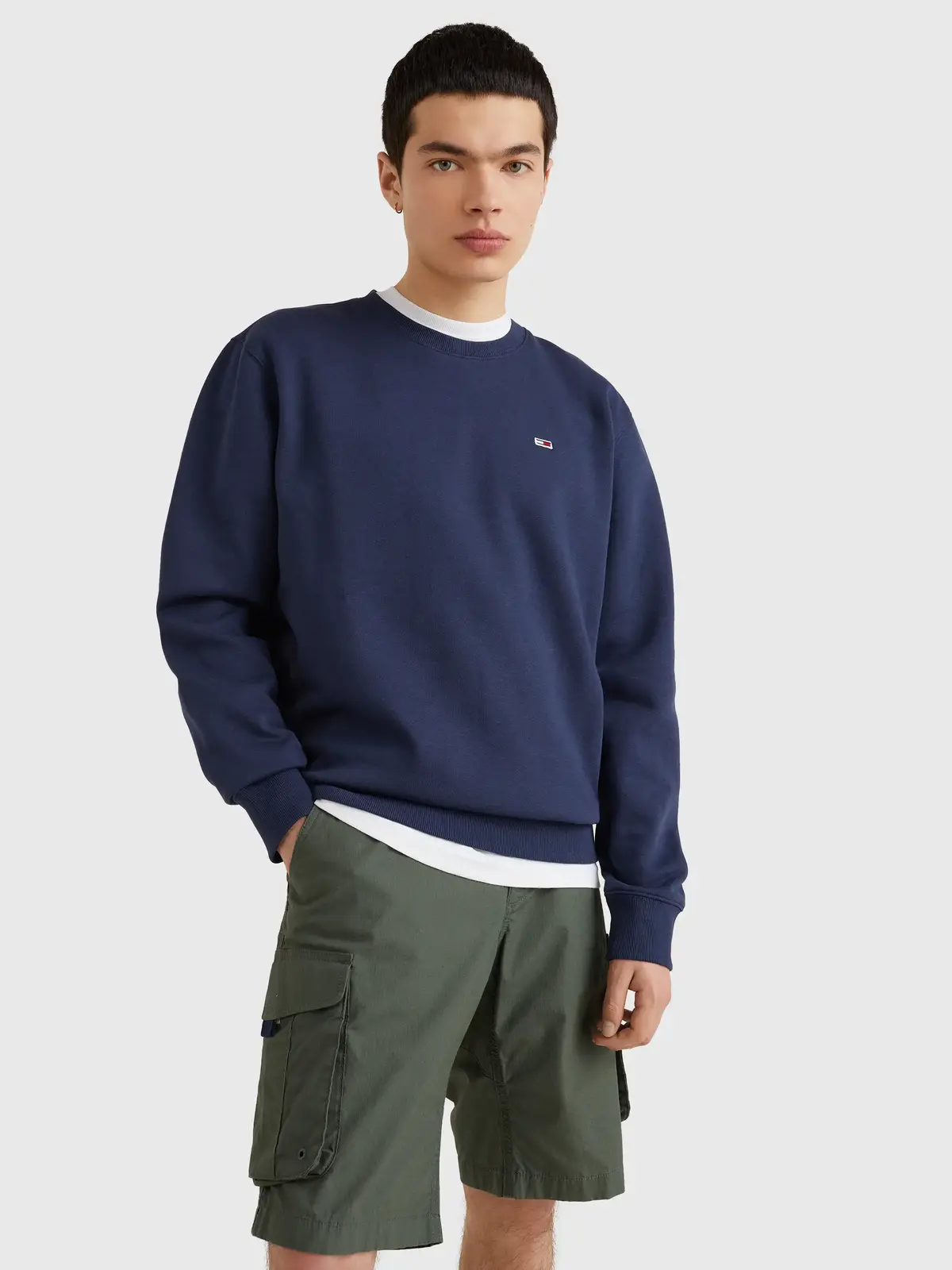 Tommy Hilfiger TJM REGULAR FLEECE C Erkek Lacivert Sweatshirt