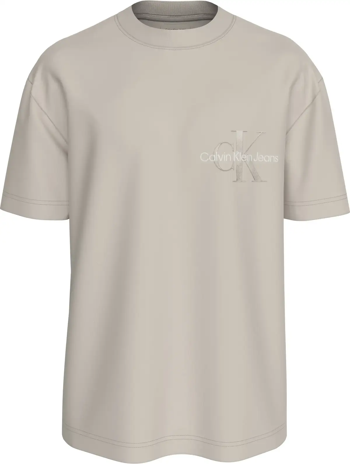 Calvin Klein BRISTLE MONOLOGO TEE, PDH Krem Erkek T-Shirt & Polo