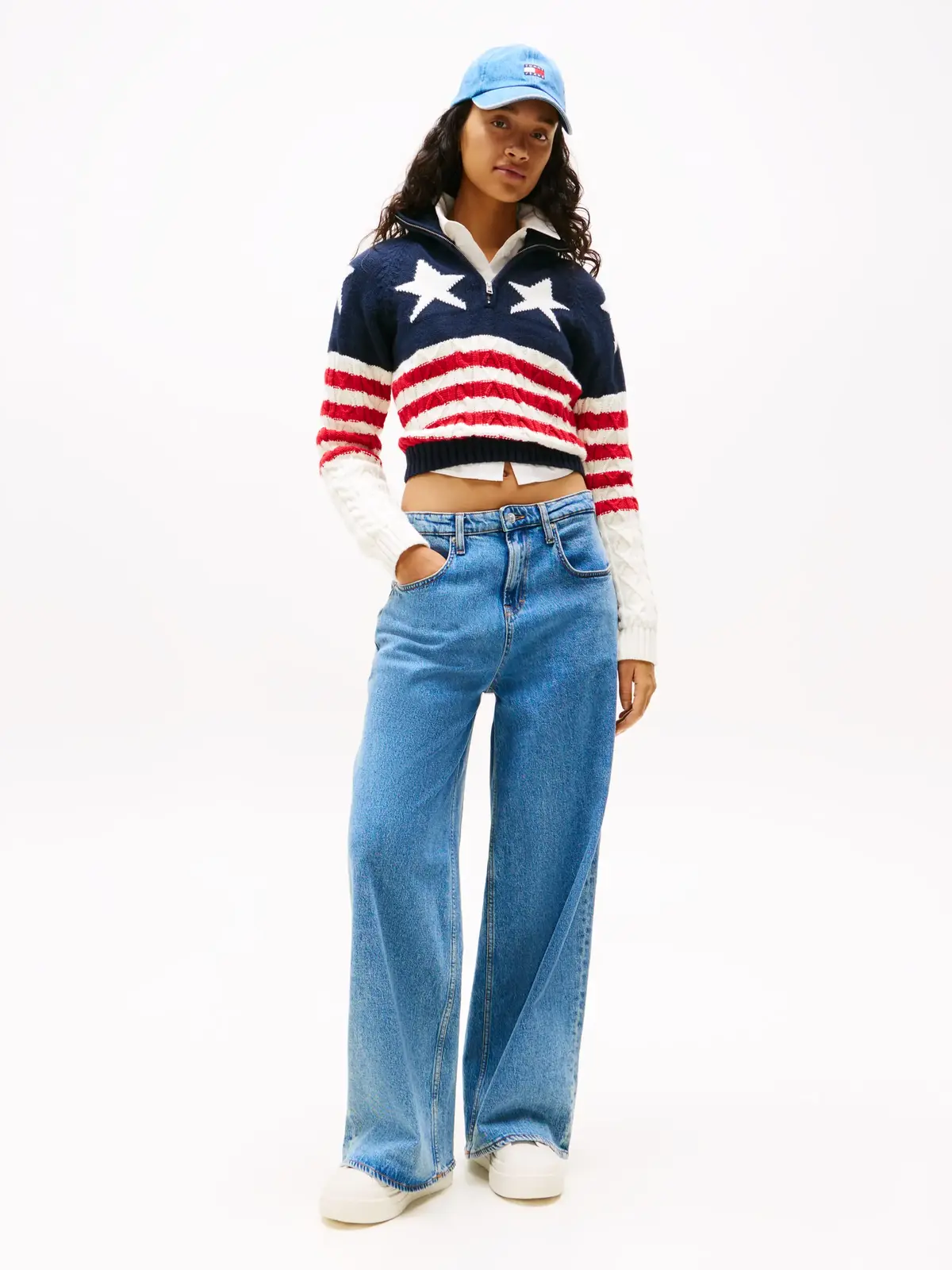 Tommy Hilfiger TJW FOXING VULC LC L, YBL Beyaz Kadın Spor Ayakkabı & Sneaker