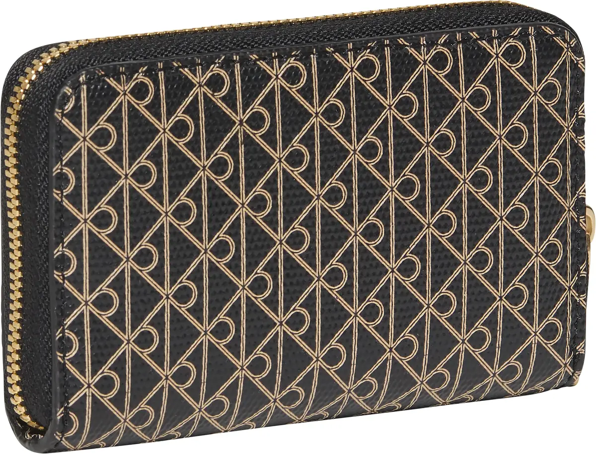 Calvin Klein EMBLEM AOP SQUARE ZIP AROUND Kadın Siyah Cüzdan