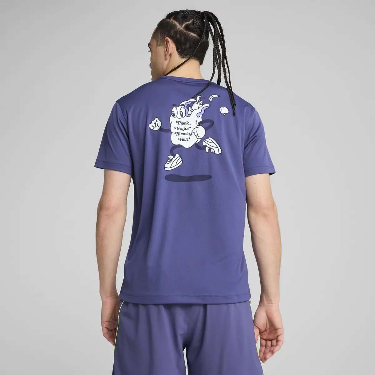 Puma GRAPHICS RUNNING SLOGAN TEE Lacivert Erkek T-Shirt