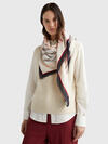 Tommy Hilfiger ICONIC SOFT SQUARE C Kadın Beyaz Atkı