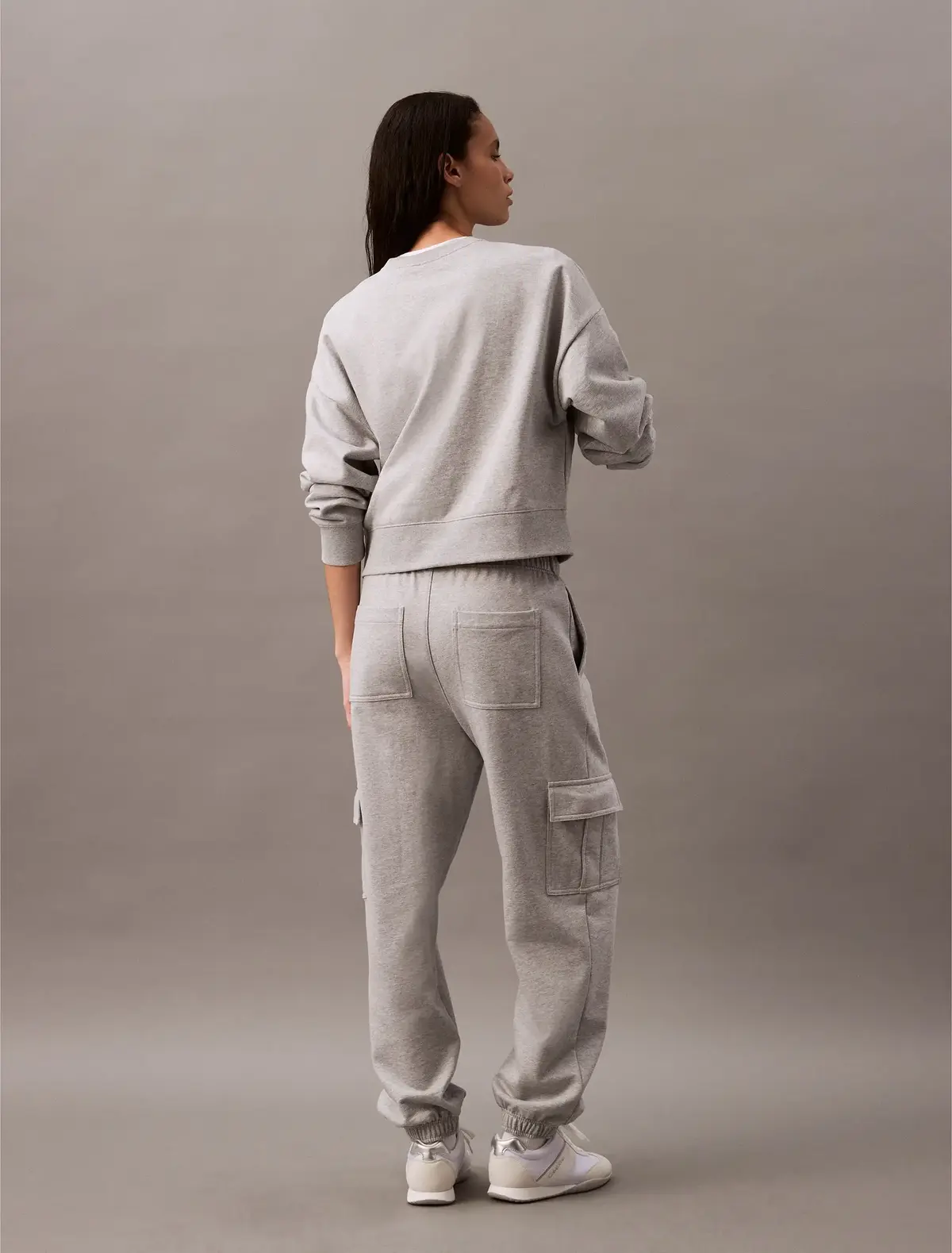 Calvin Klein ARCHIVE LOGO F/T CAR, P79 Gri Kadın Eşofman Altı
