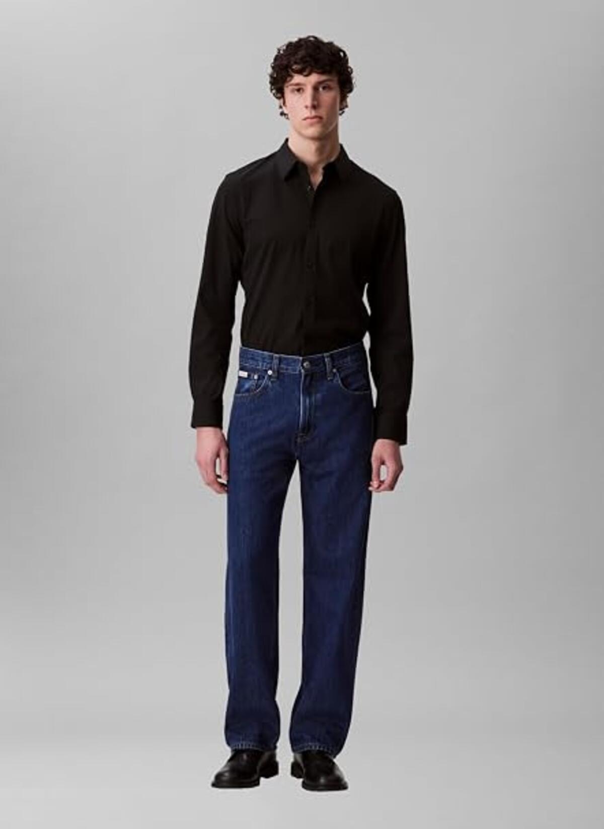 Calvin Klein LS TECH STRETCH SLIM Siyah Erkek Gömlek