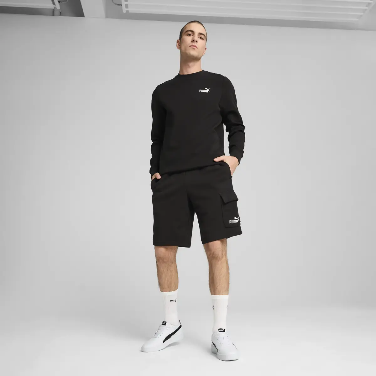 Puma ESS No. 1 Logo Cargo Shorts Siyah Erkek Şort