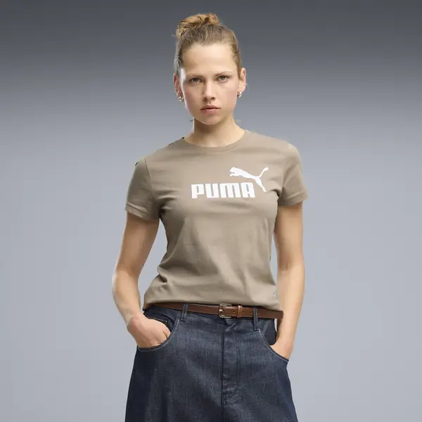 PUMA ESS No. 1 Logo Tee Bej Kadın T-Shirt