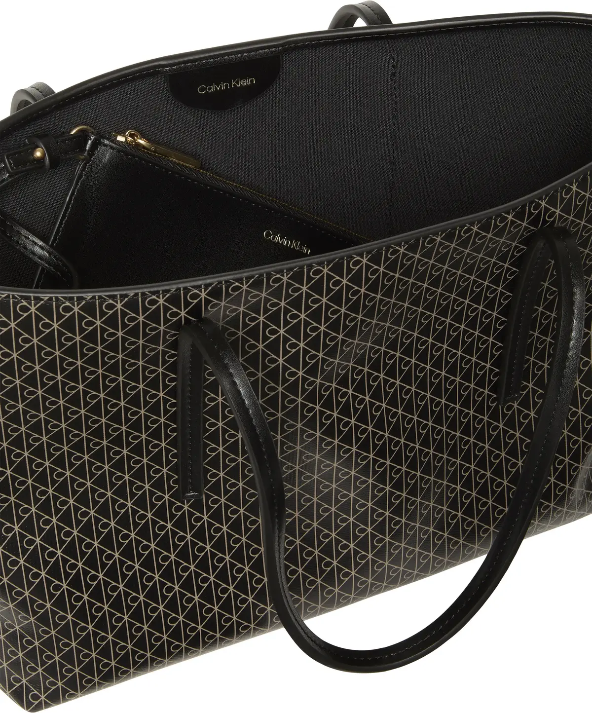 Calvin Klein EMBLEM AOP SMALL TOTE Kadın Siyah EL Çanta