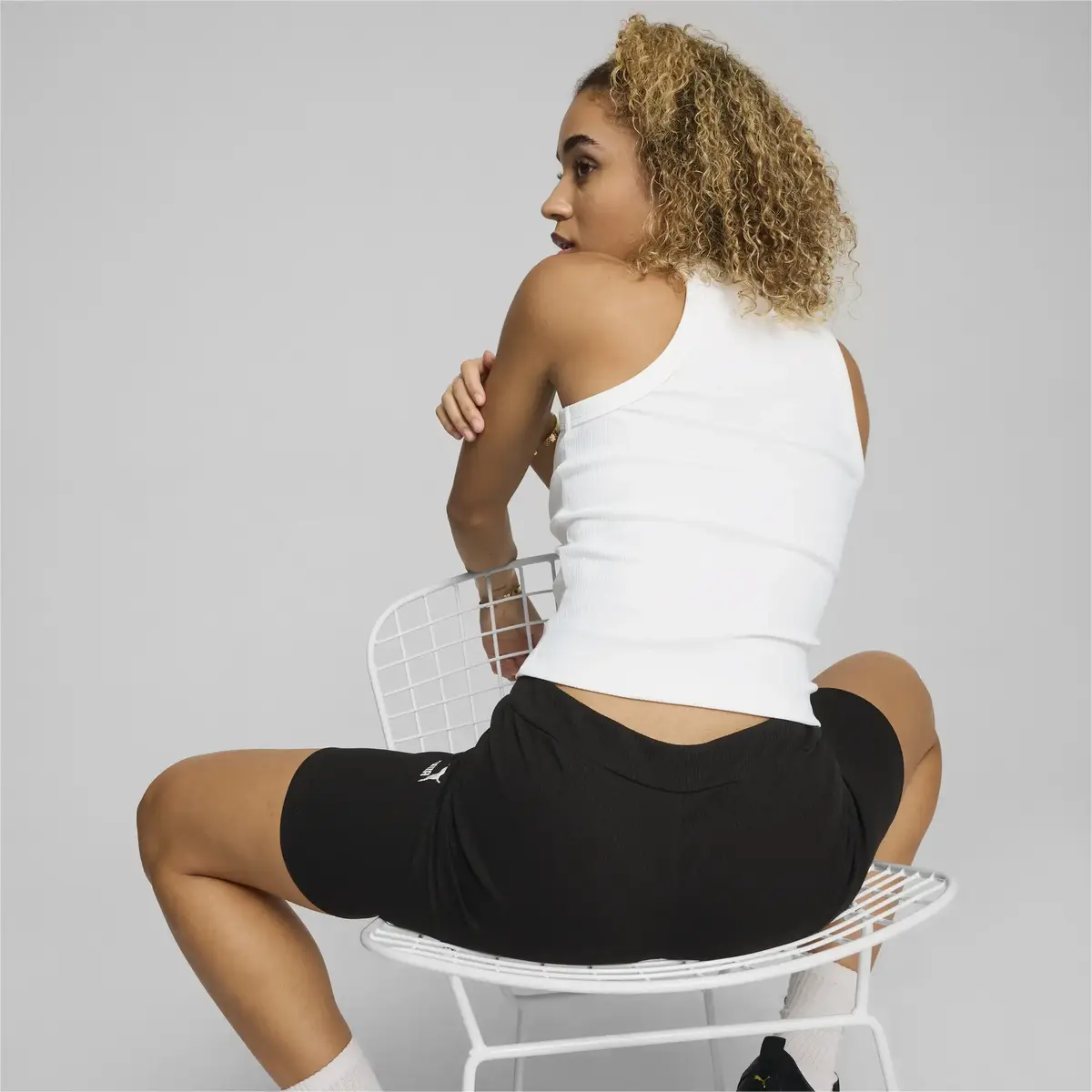 Puma CLASSICS Ribbed Slim Tank Beyaz Kadın T-Shirt