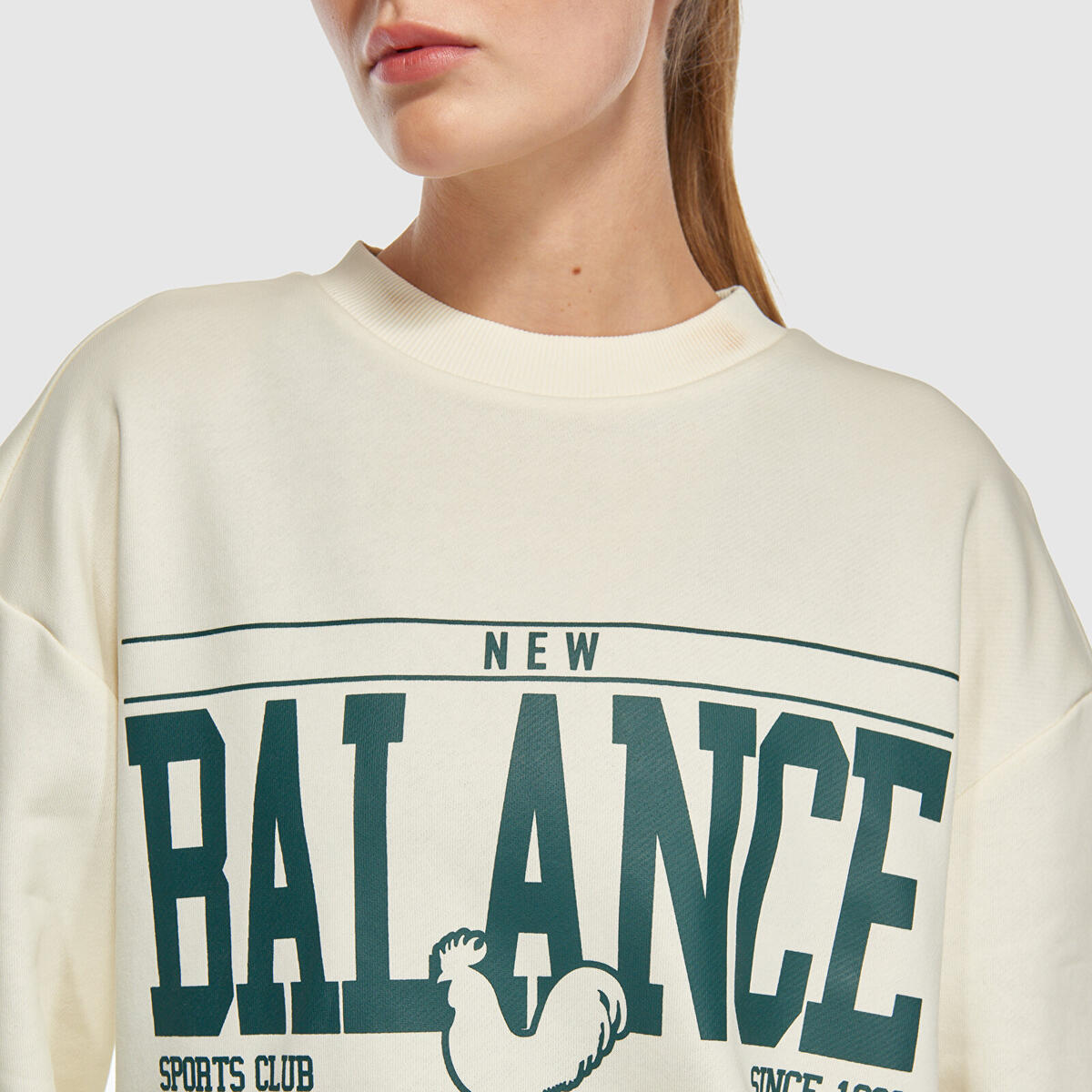 New Balance UNC3401 Kadın Krem Sweatshirt