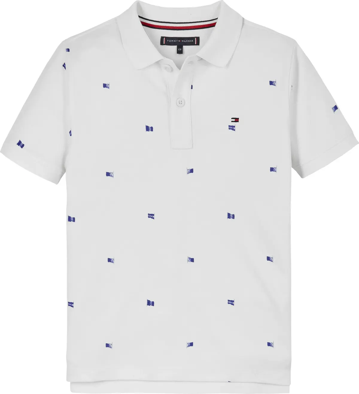Tommy Hilfiger FLAGS PRINTED REG PO, YBR Beyaz Erkek Çocuk T-Shirt & Polo