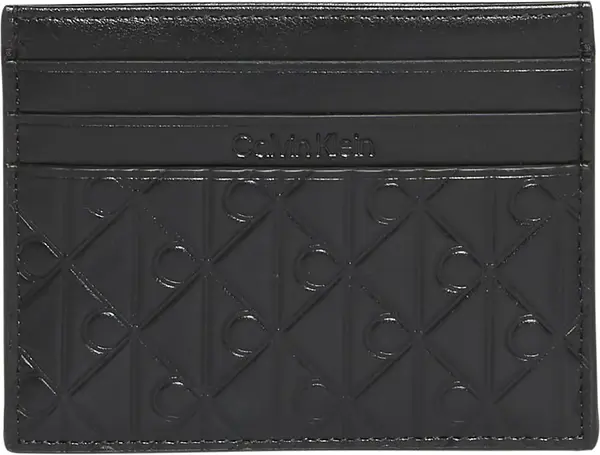 Calvin Klein EMBOSSED EMBLEM CARD CASE Erkek Siyah Cüzdan