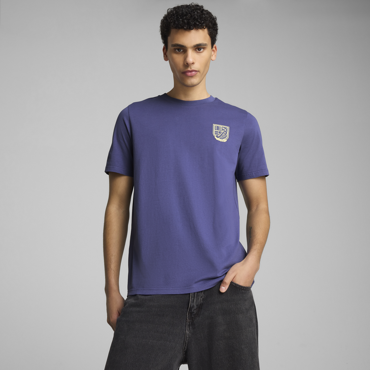 Puma WARDROBE ESS Graphic Tee Mavi Erkek T-Shirt