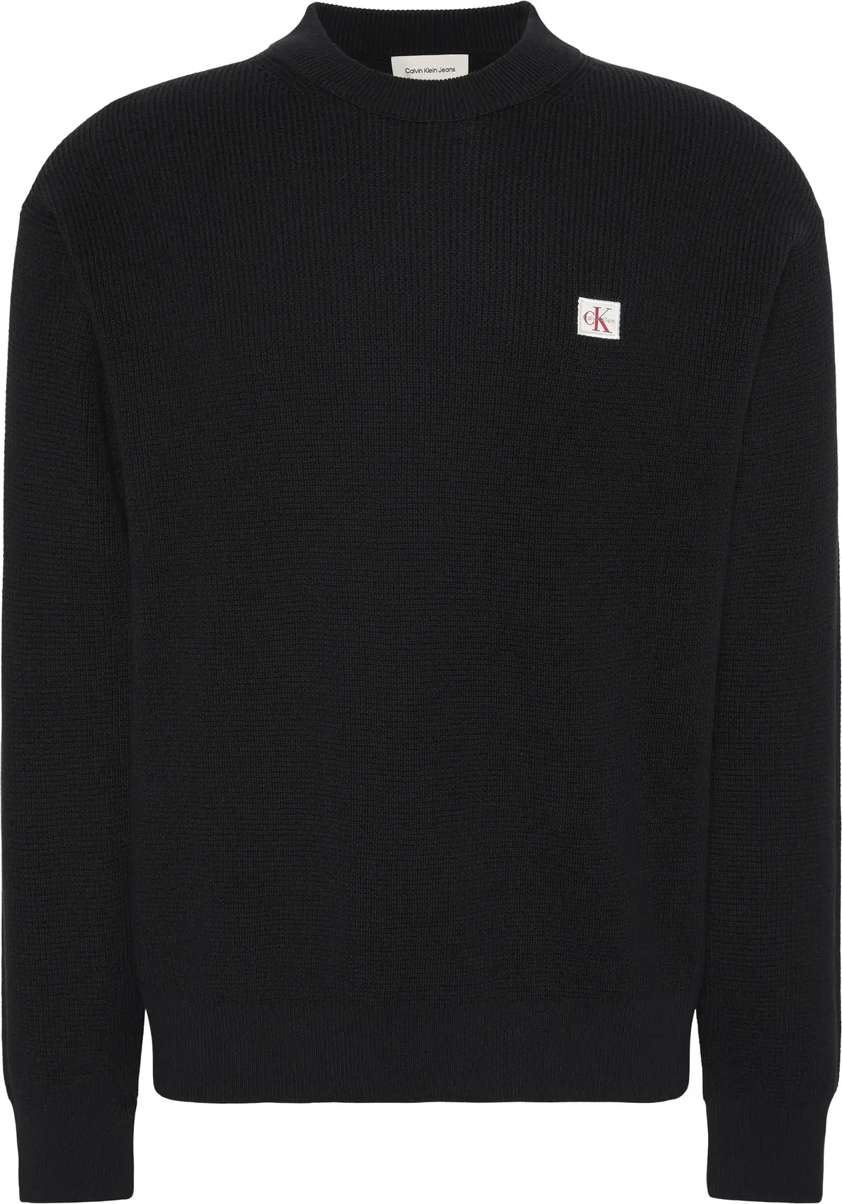 Calvin Klein LS EZ COTTON WAFFLE CRWNK SWTR 9 Erkek Siyah Kazak