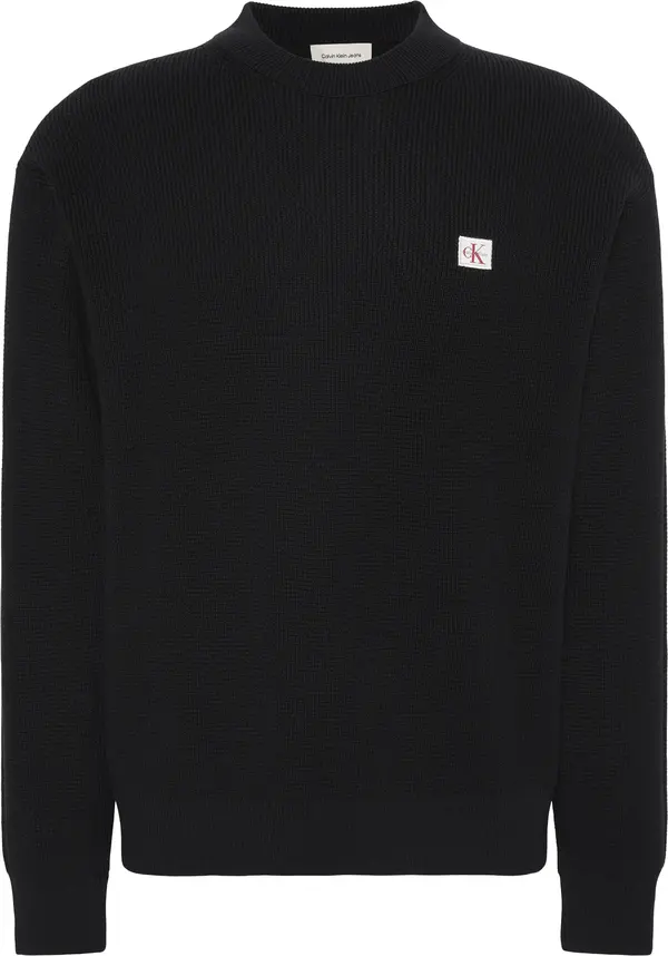 Calvin Klein LS EZ COTTON WAFFLE CRWNK SWTR 9 Erkek Siyah Kazak