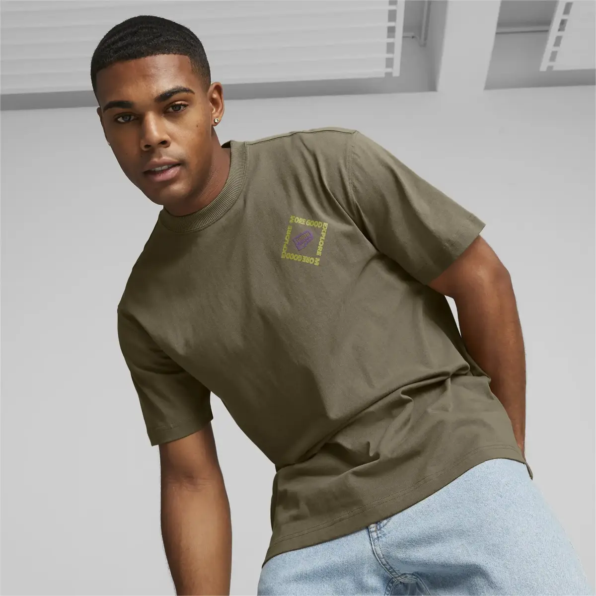 Puma DOWNTOWN Graphic Tee Yeşil Erkek T-Shirt