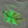 Calvin Klein PERFORATED GLOW MONO Erkek Beyaz T-Shirt