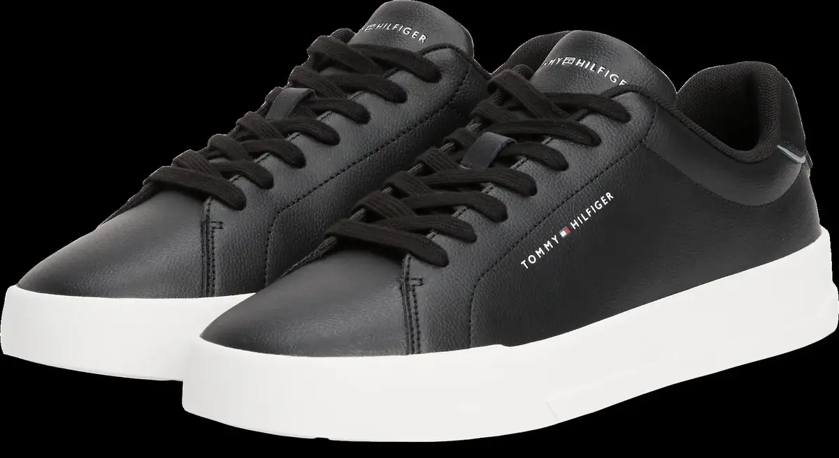 Tommy Hilfiger TH COURT LTH DETAIL, BDS Siyah Erkek Spor Ayakkabı & Sneaker