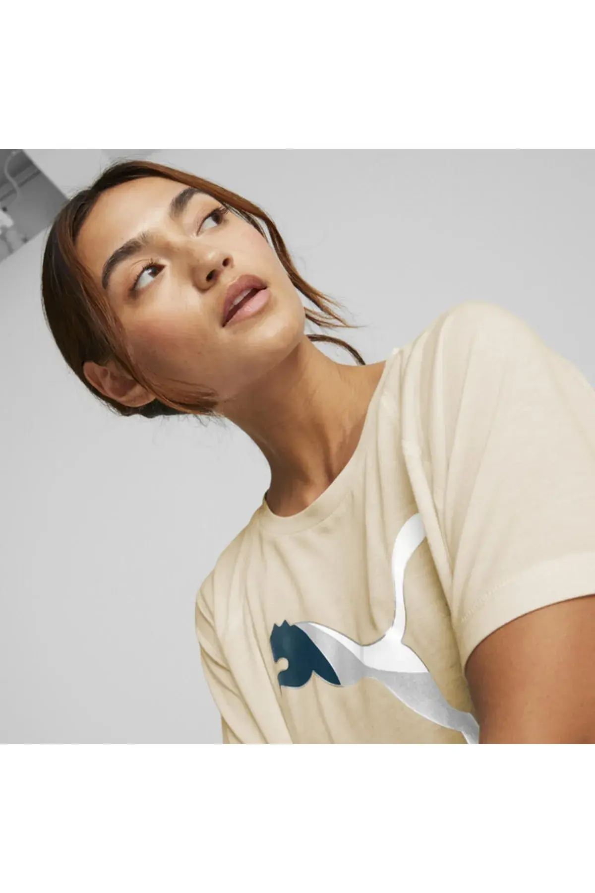 Puma Evostripe Tee Bej Kadın T-Shirt