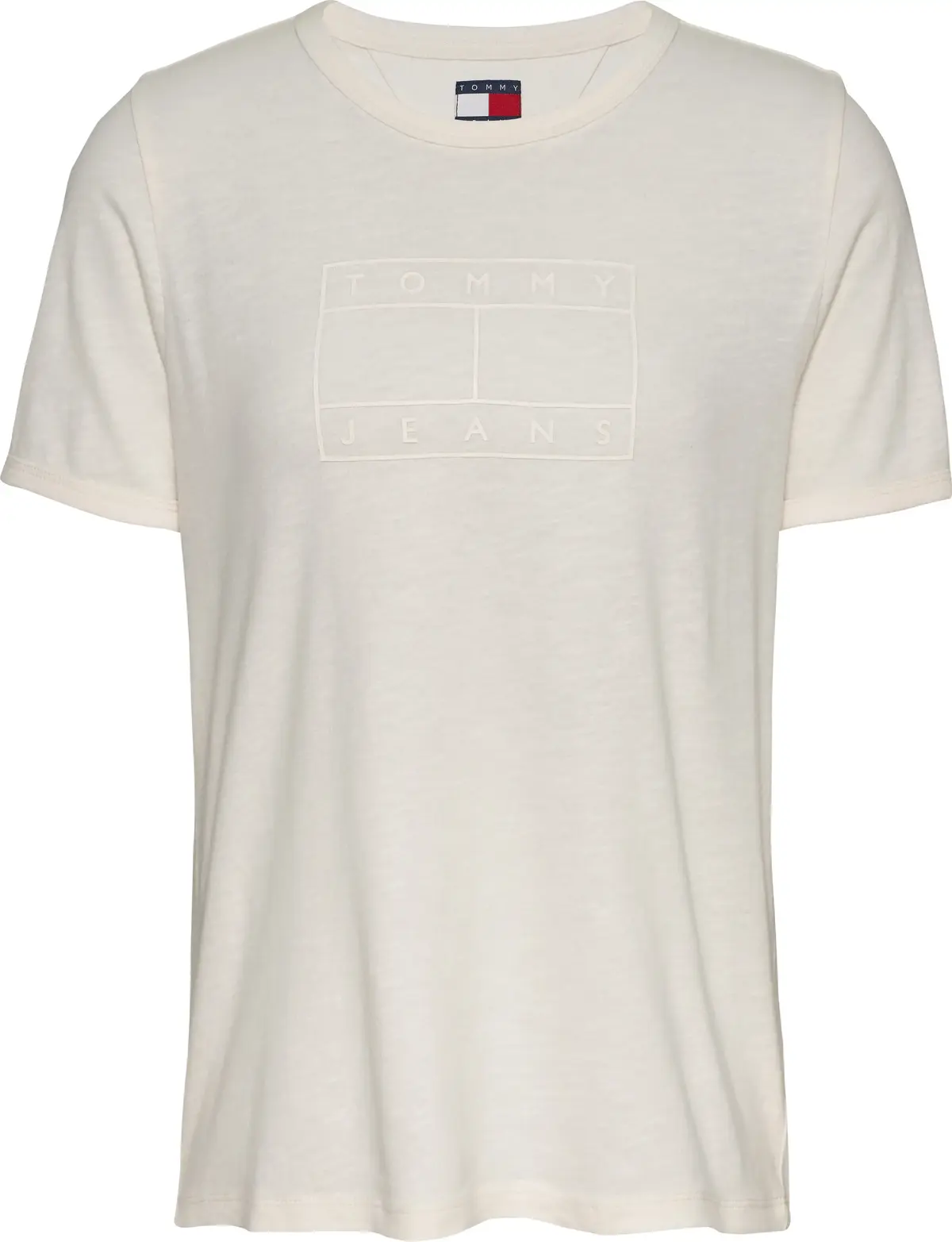 Tommy Hilfiger TJW REG GMD TONAL FL, YBH Krem Kadın T-Shirt & Polo