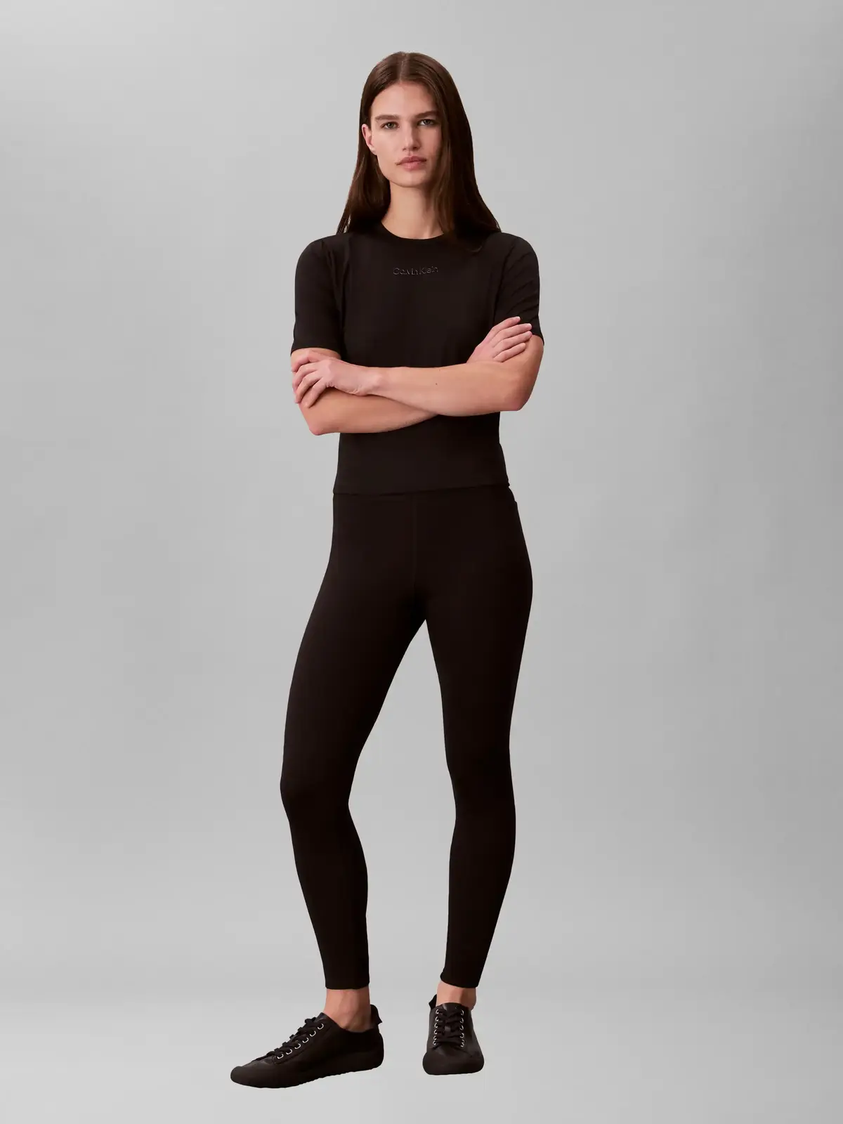 Calvin Klein ICON SPORT ACTIVE SS, UB1 Siyah Kadın T-Shirt