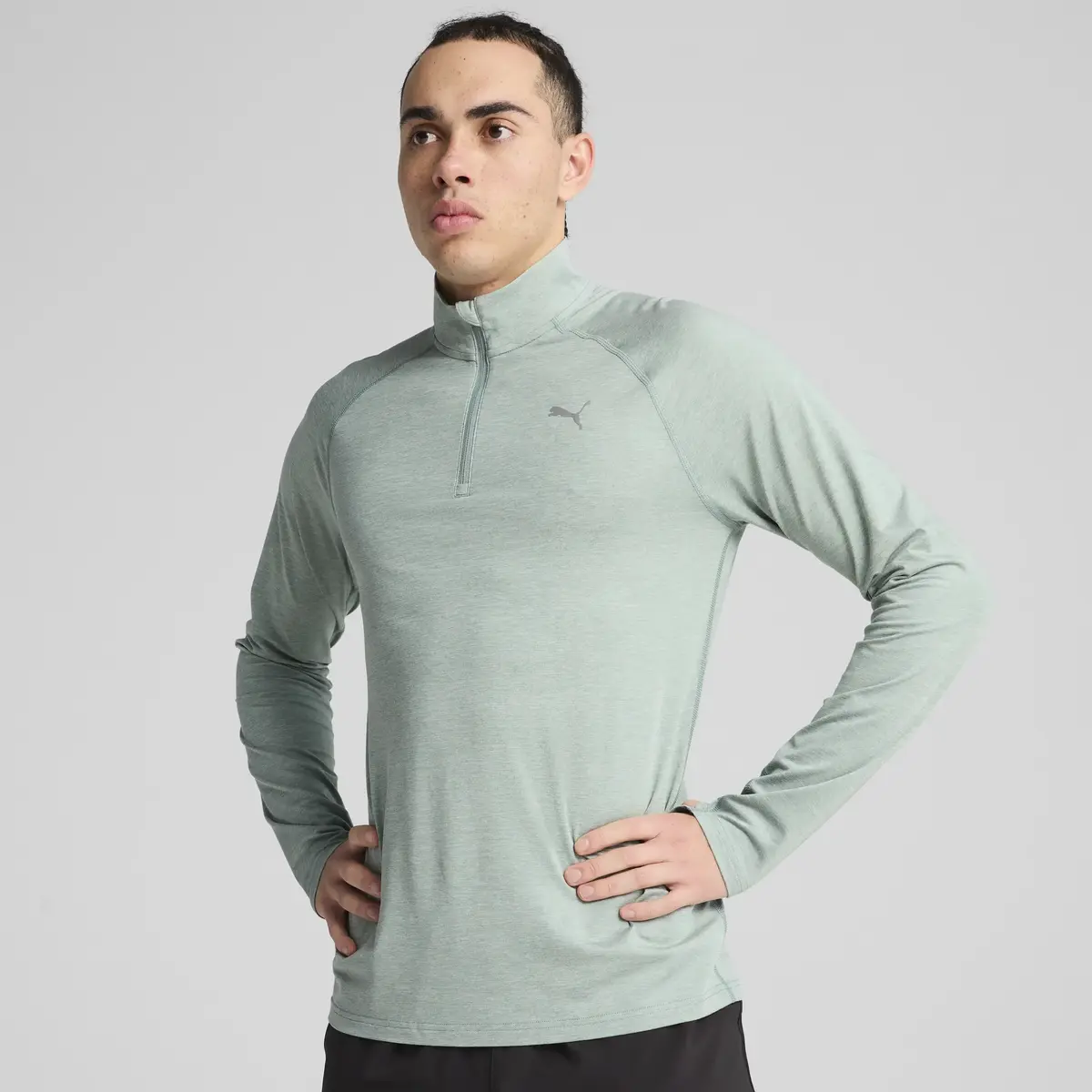 Puma RUN VELOTY CLDSPN 1/4 ZIP M Yeşil Erkek T-Shirt