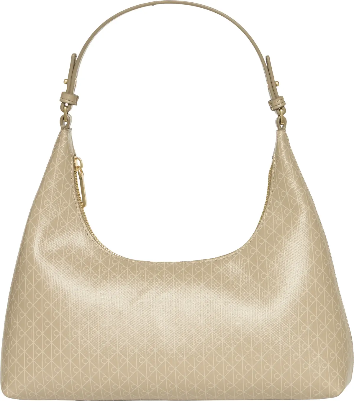 Calvin Klein EMBLEM AOP CONV SHOULDER BAG Kadın Bej El Çanta