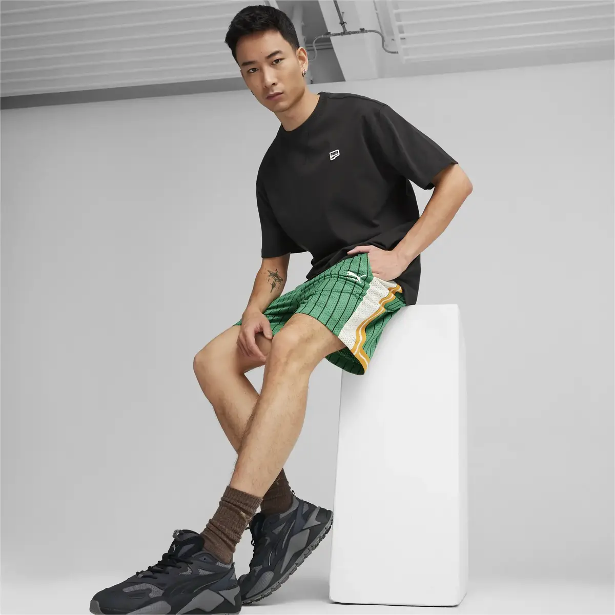 Puma T7 Mesh Shorts Yeşil Erkek Şort