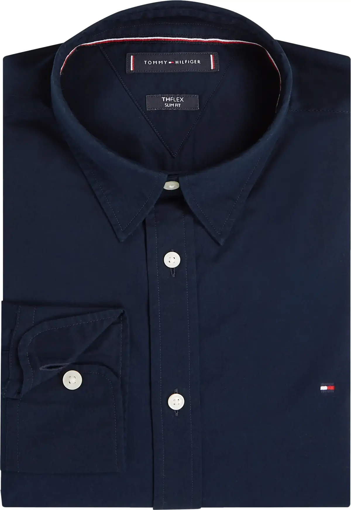 Tommy Hilfiger FLEX POPLIN KENT COL, DW5 Siyah Erkek Gömlek