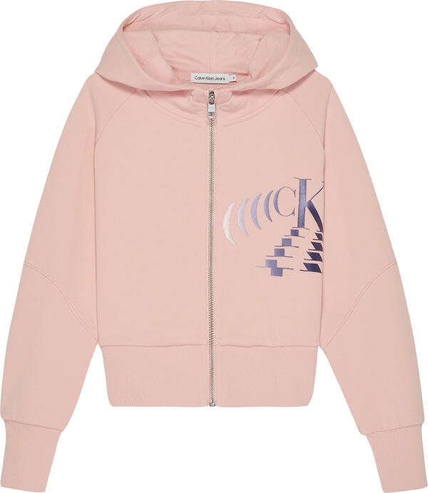 Calvin Klein SLIM FIT ZIP THROUGH Kadın Pembe Hoodie