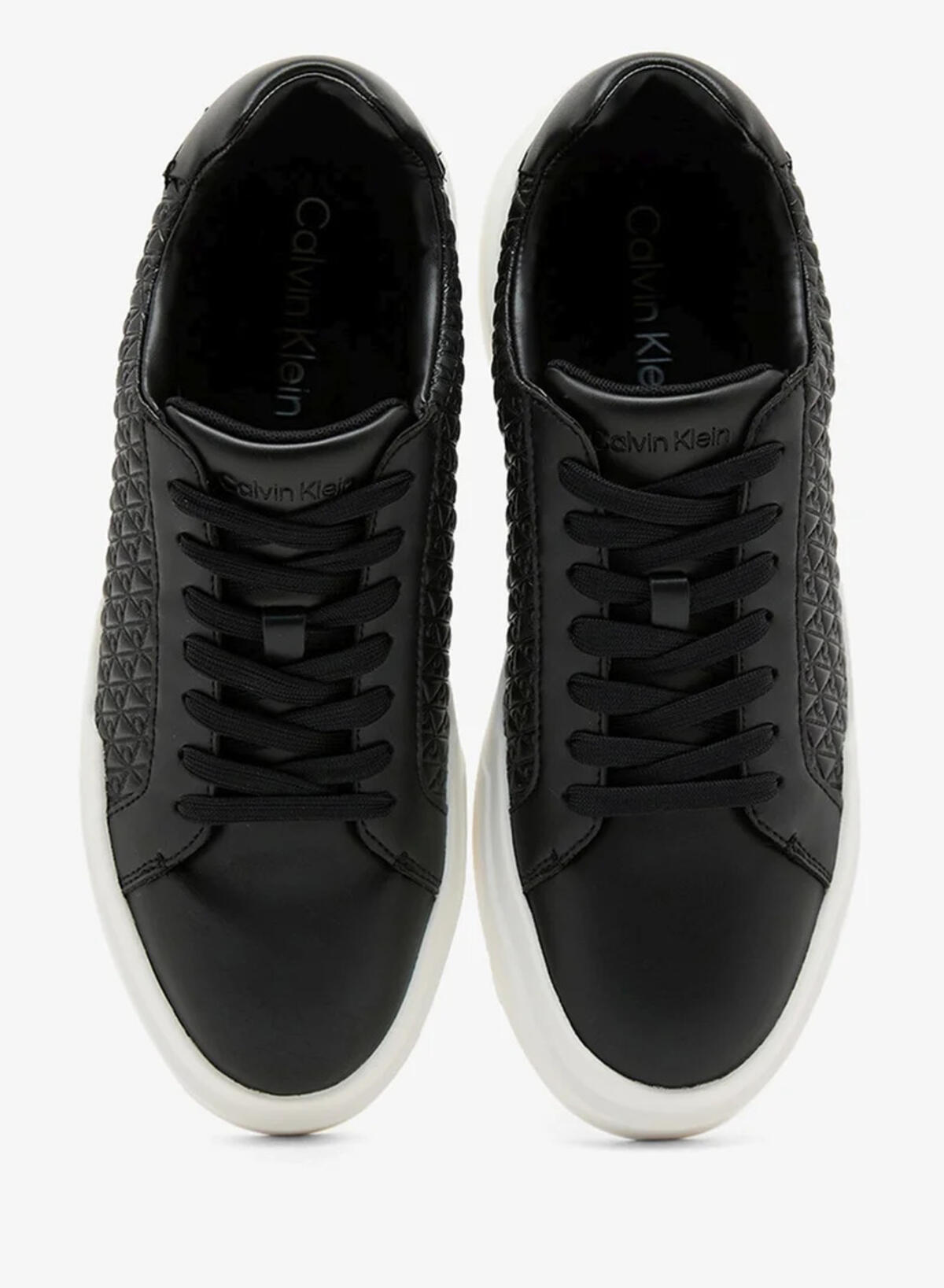 Calvin Klein CHUNKY CUPSOLE LACEUP LTH AOP Kadın Siyah Günlük Spor Ayakkabı