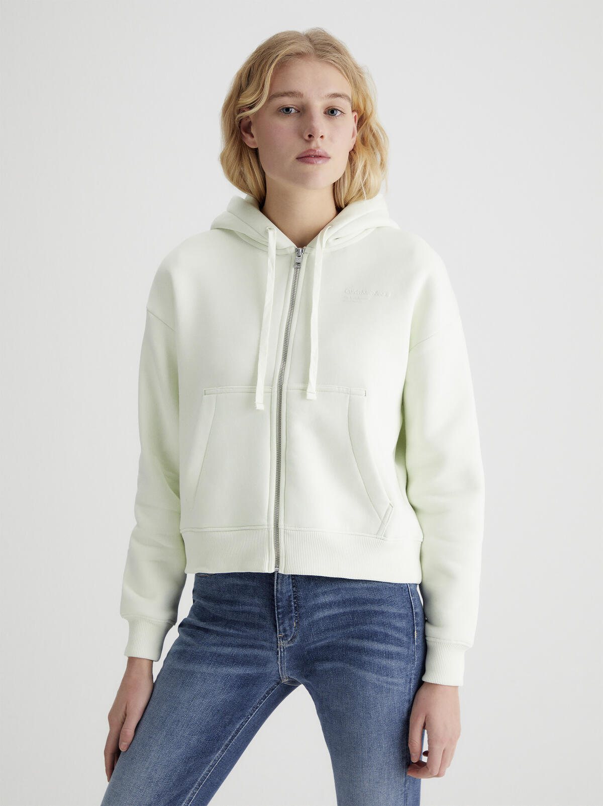 Calvin Klein BACK GALAXY AW ZIP T Kadın Yeşil Fermuarlı Ceket