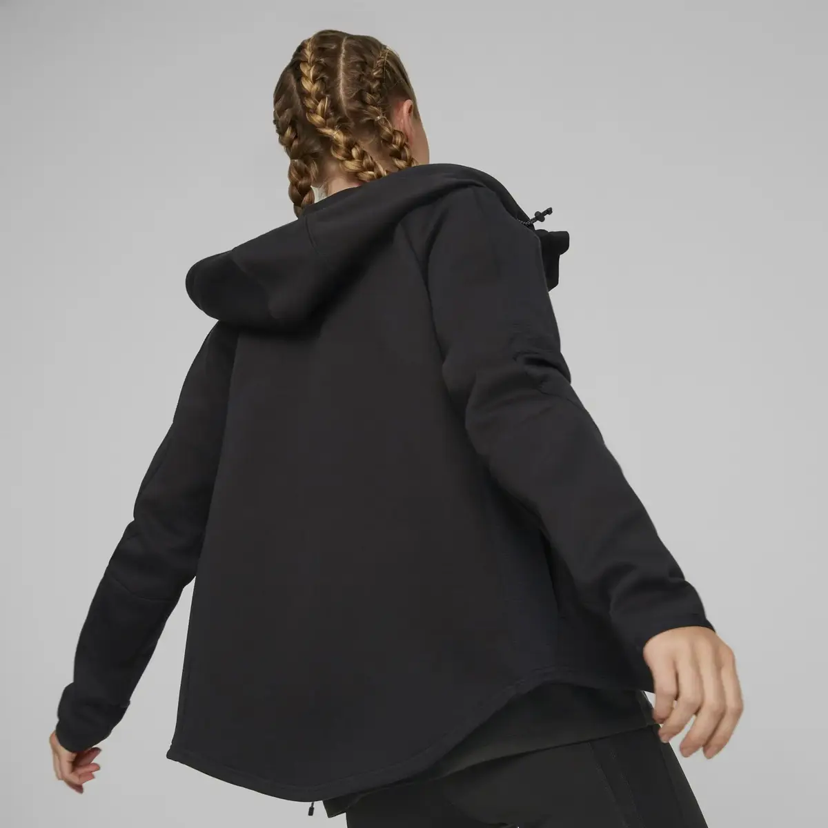 Puma EVOSTRIPE Full-Zip Hoodie Siyah Kadın Hoodie