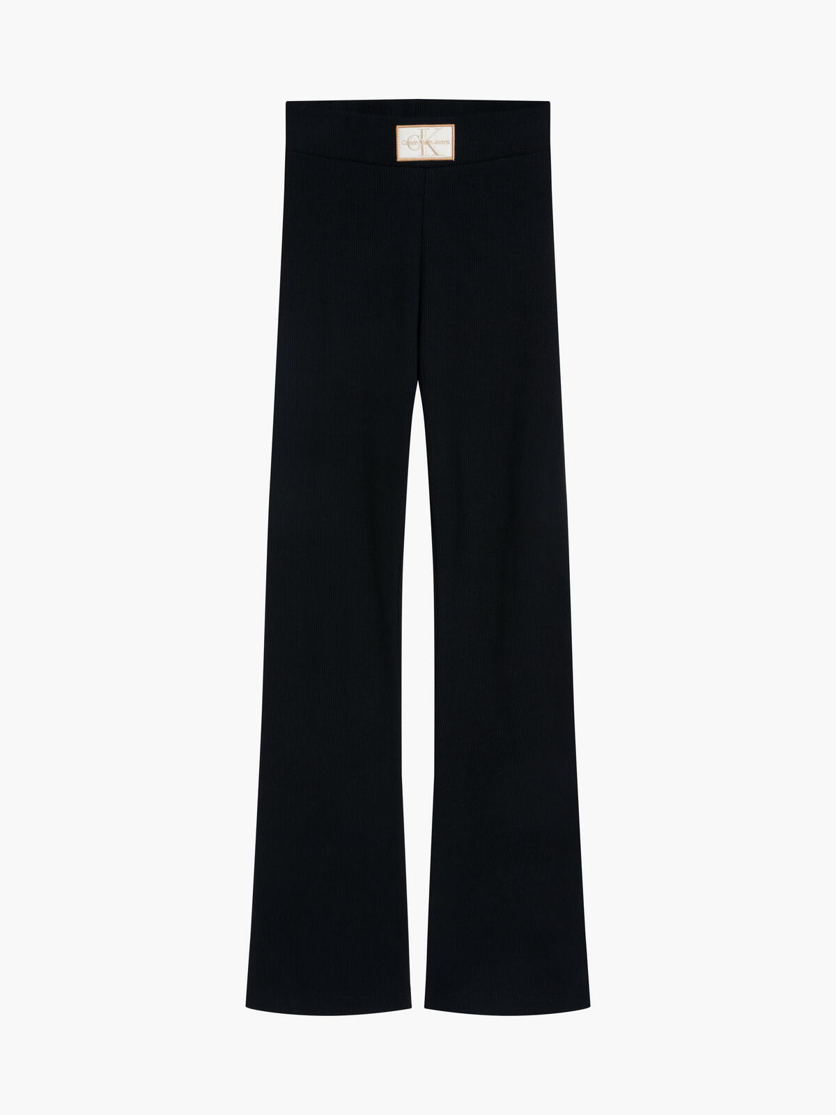 Calvin Klein RIB FLARE PANTS Kadın Siyah Geniş Paça Pantolon