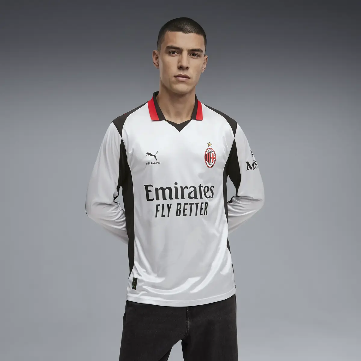 Puma ACM X Slam Jam Jersey LS Beyaz Erkek Forma
