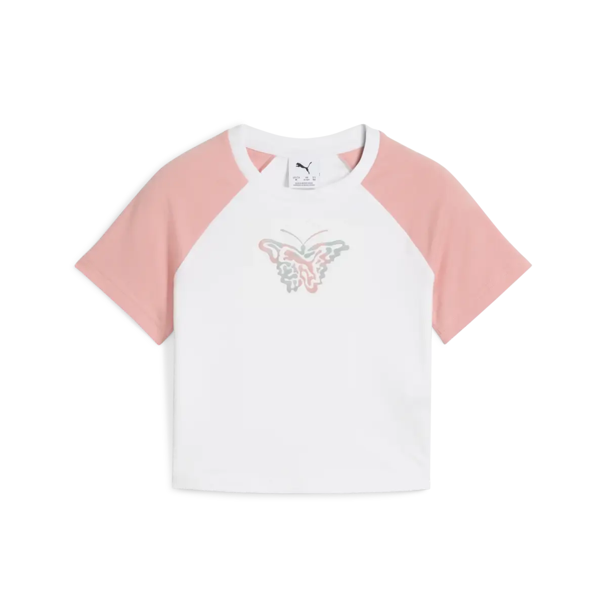Puma BUTTERFLY VIBE Baby Tee Beyaz Kadın T-Shirt & Polo