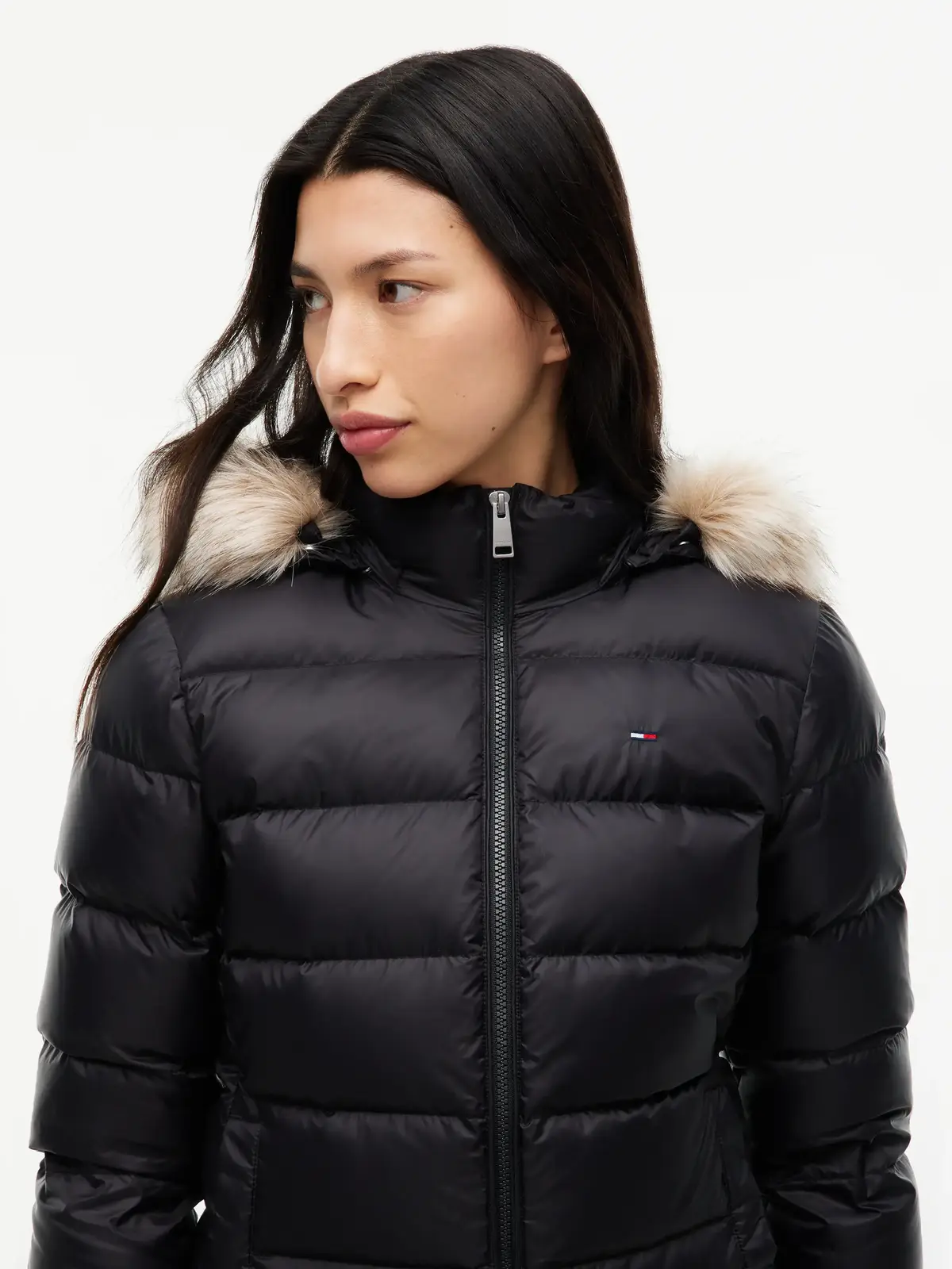 Tommy Hilfiger TJW BASIC HOODED DOW, BDS Siyah Kadın Mont