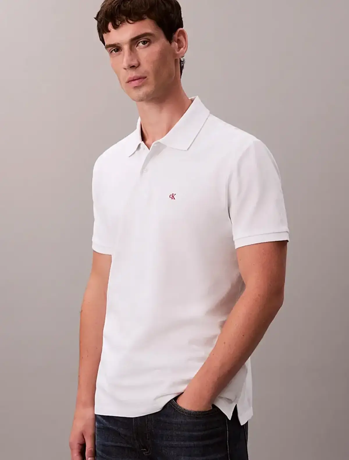 Calvin Klein SS CASUAL PIQUE CLASSIC POLO Bej Erkek Polo T-Shirt
