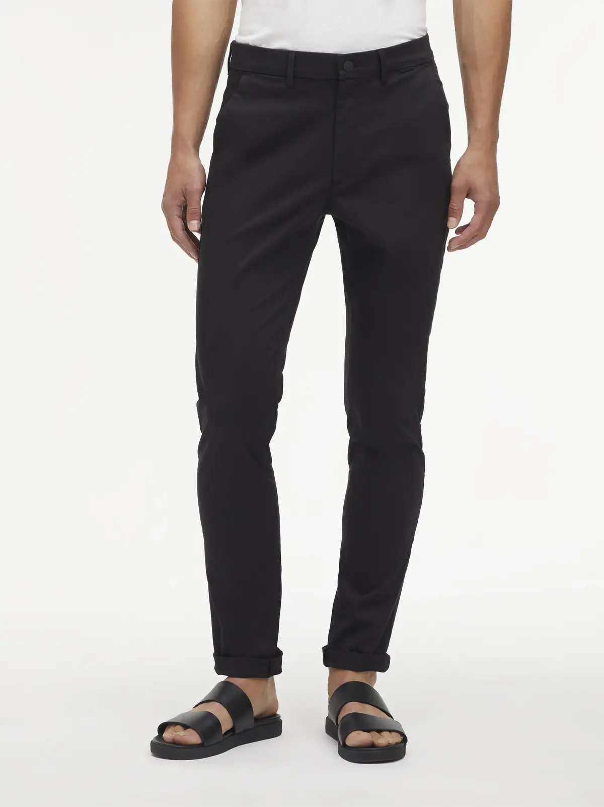 Calvin Klein SATEEN STRETCH SLIM Erkek Siyah Chino