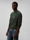 Calvin Klein LS EU 350TERRY MONOL, LLG Yeşil Erkek Sweatshirt