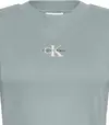 Calvin Klein LS MONOLOGO BABY TEE Kadın Turkuaz Uzun Kollu T-Shirt