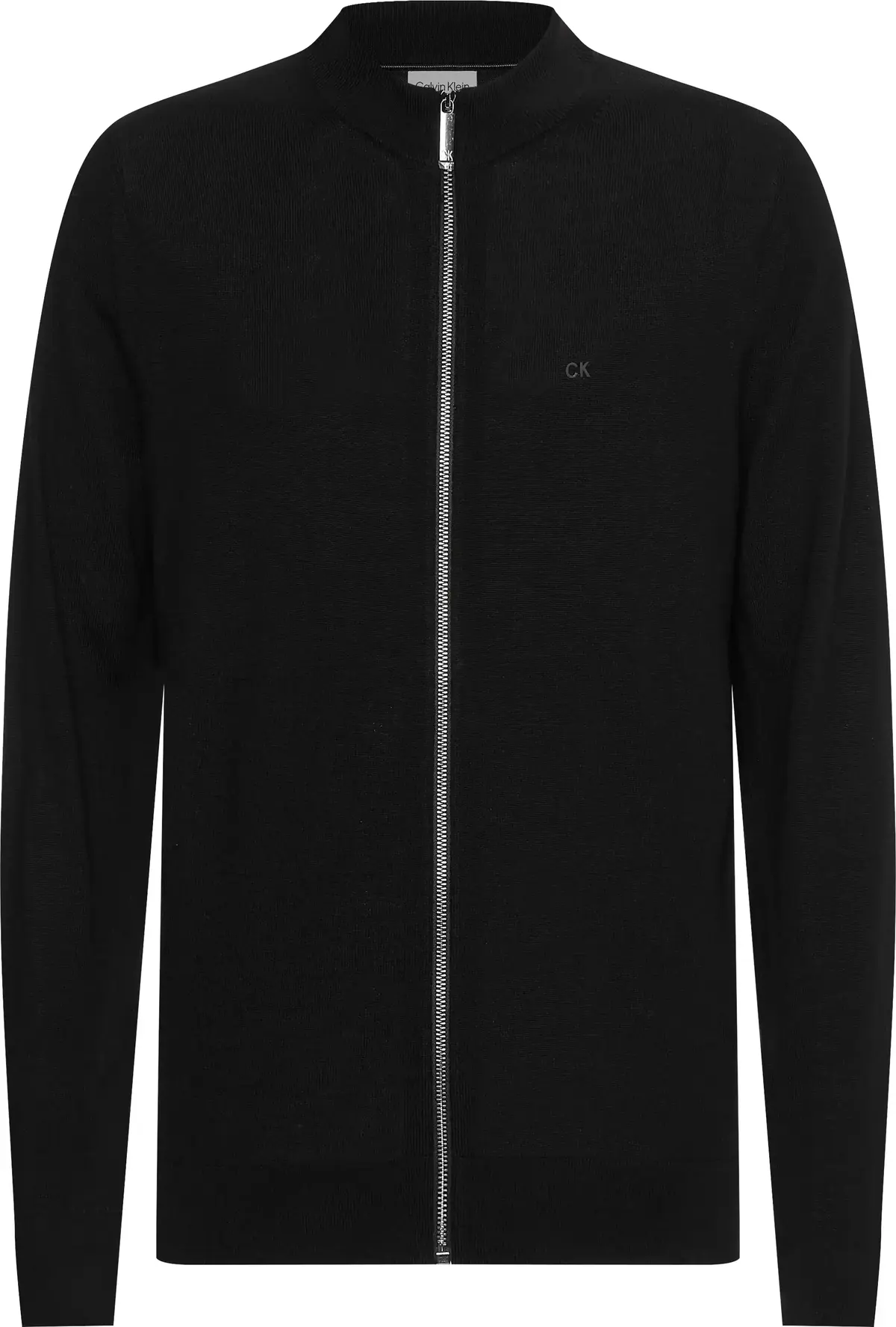 Calvin Klein SUPERIOR WOOL ZIP TH Erkek Siyah Kazak