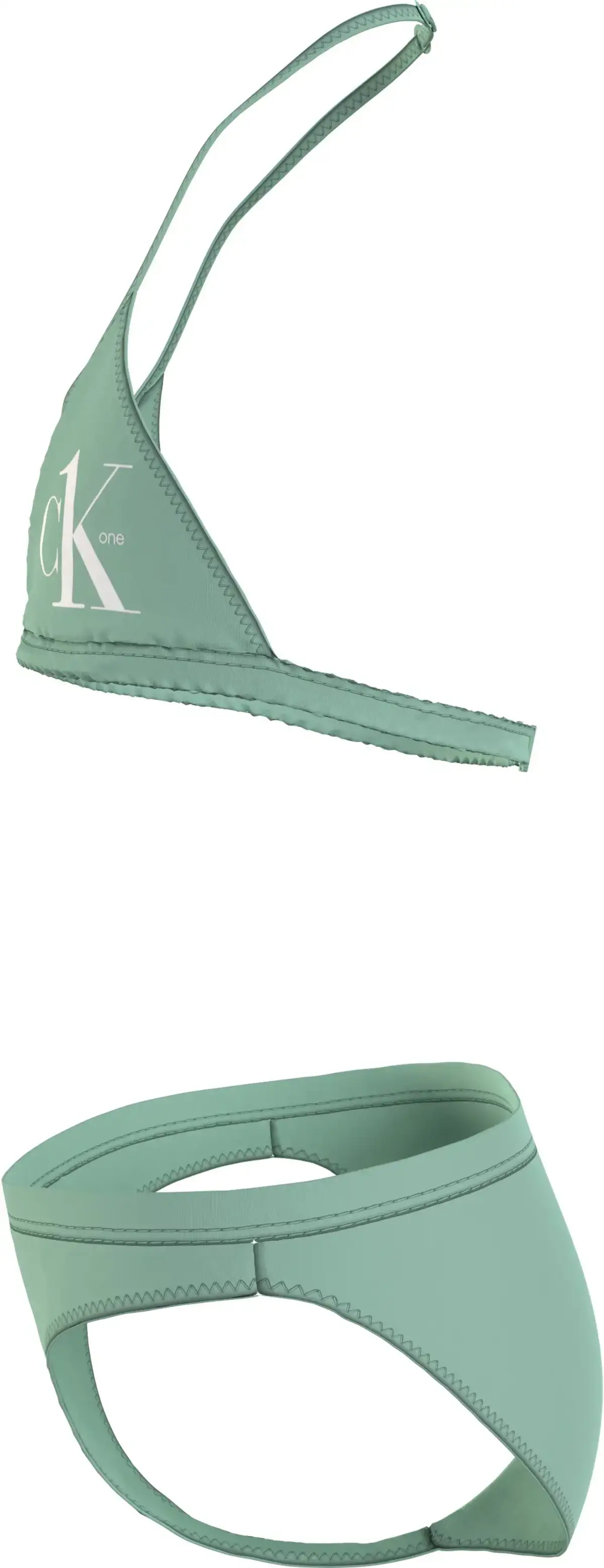 Calvin Klein TRIANGLE BIKINI SET Kadın Yeşil Bikini Takımı