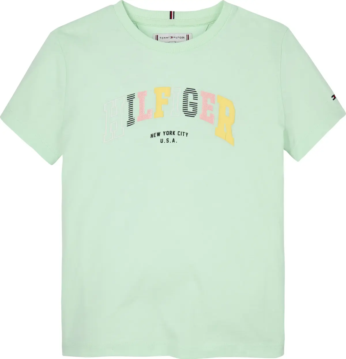 Tommy Hilfiger VARSITY TEE SS, LZY Yeşil Kız Çocuk T-Shirt & Polo