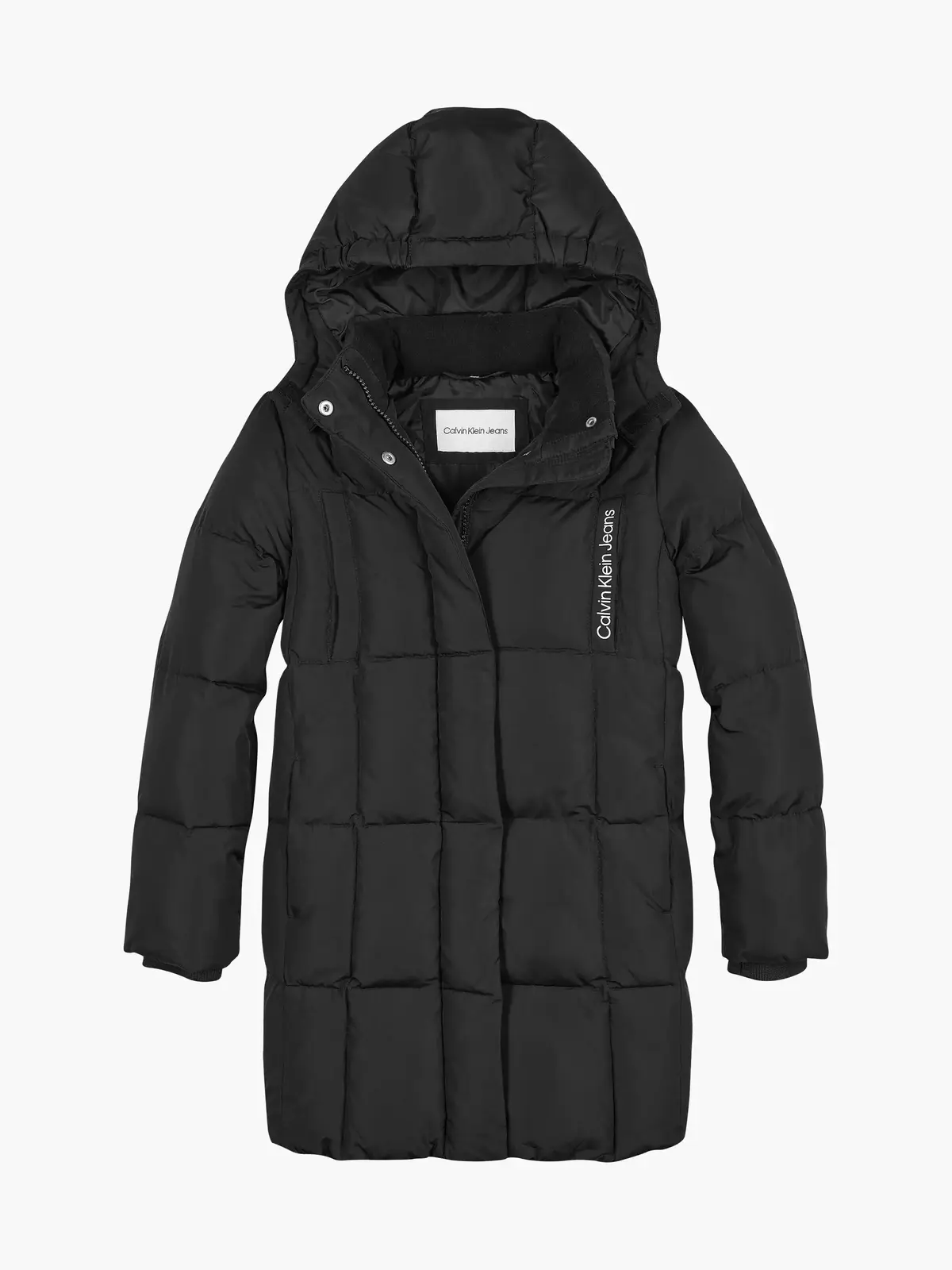 Calvin Klein LONG QUILTED PUFFER Kadın Siyah Şişme Mont