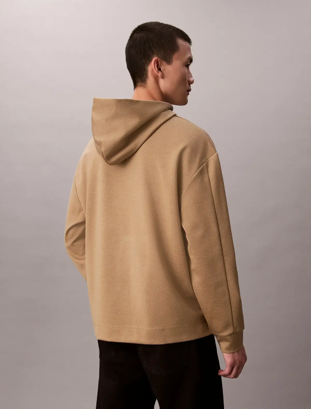 Calvin Klein LS STRETCH WOOL BLEND Bej Erkek Hoodie