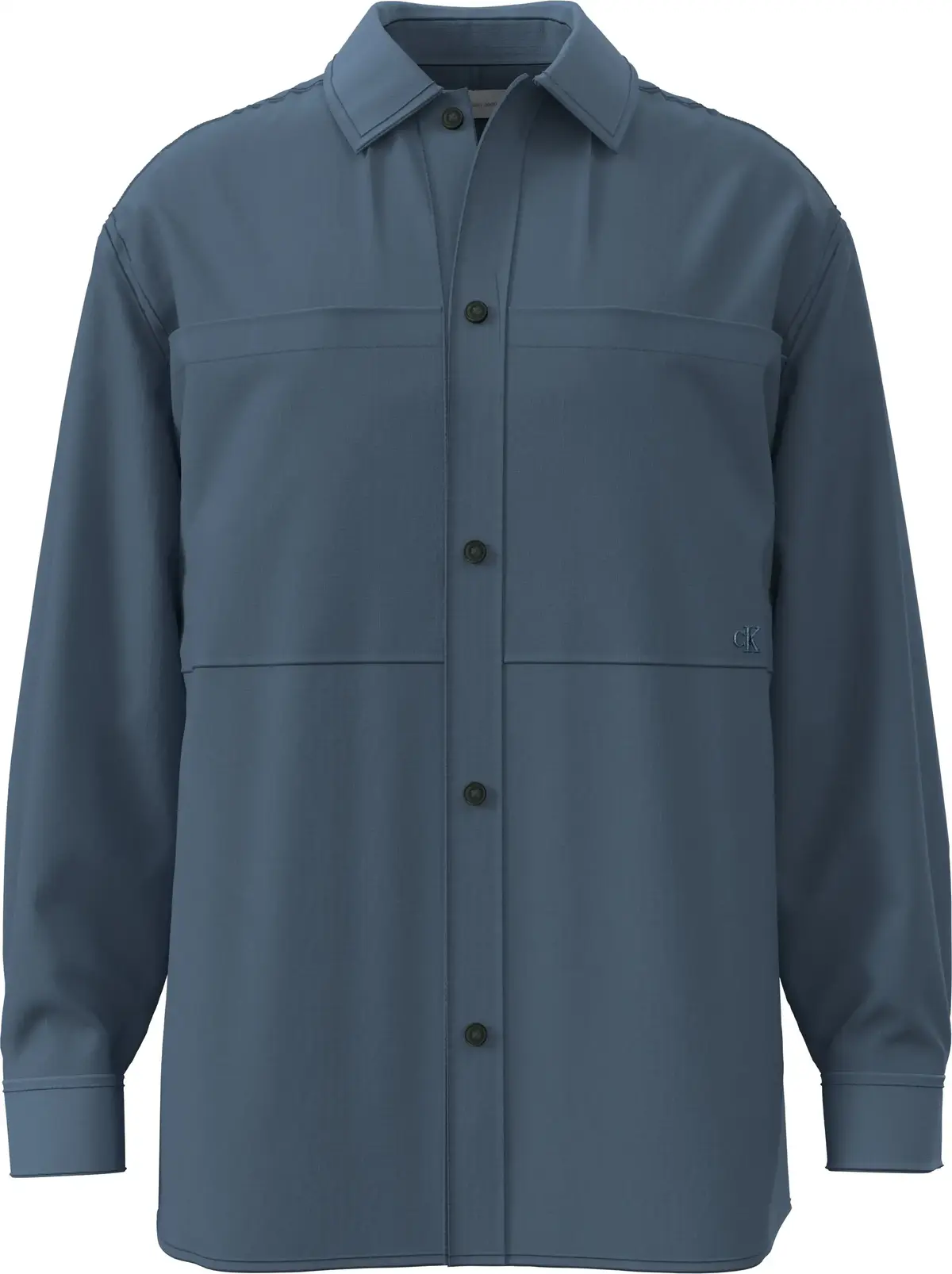 Calvin Klein LS RIPSTOP RELAXED SHIRT Mavi Erkek Tişört